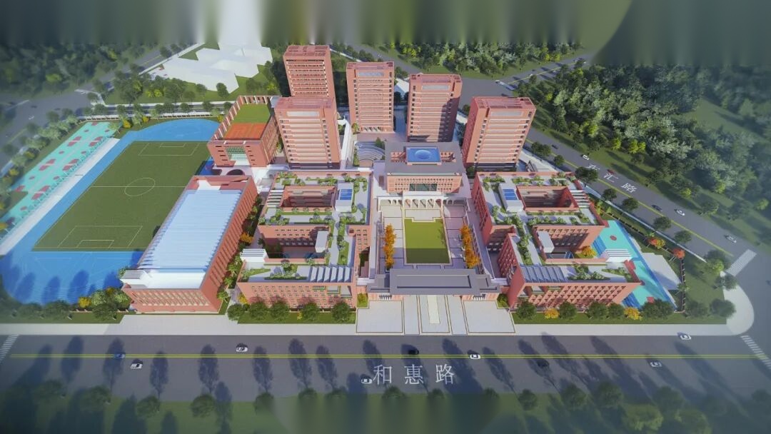 学校正门框架与入校走廊